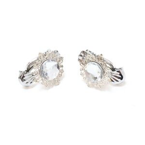 Set of 2 crystal curtain clips silver metal retro home accents new tie backs new